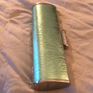 Silver green beautiful clutch for cocktail